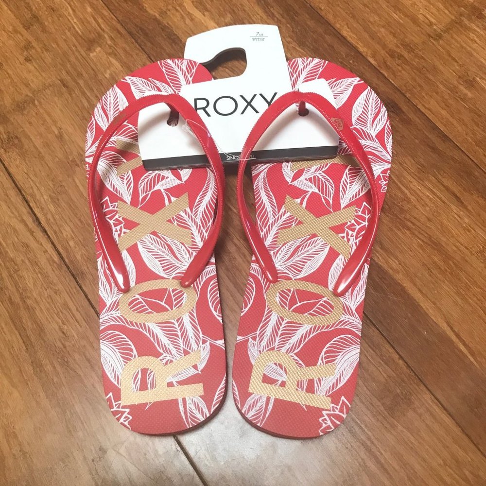 ROXY Red Flip Flop Size 9 Women's Swimming Beach